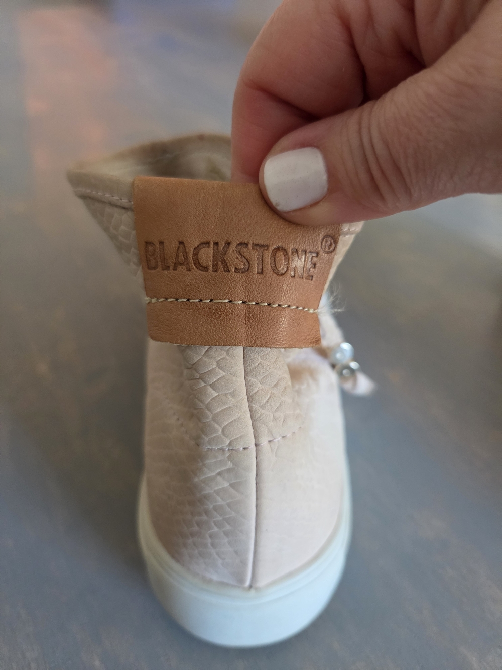Blackstone Women’s Textured Slip-On Ankle Booties in Light Pink Cream - Picture 5 of 14